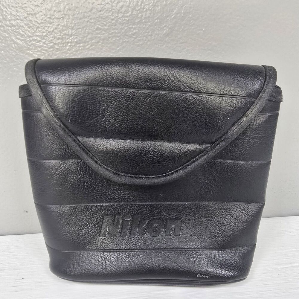 Vintage Nikon Binoculars Travelite Case Only Black Leather Carrier For Optic